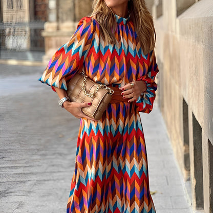 Damen Midikleid Bunt