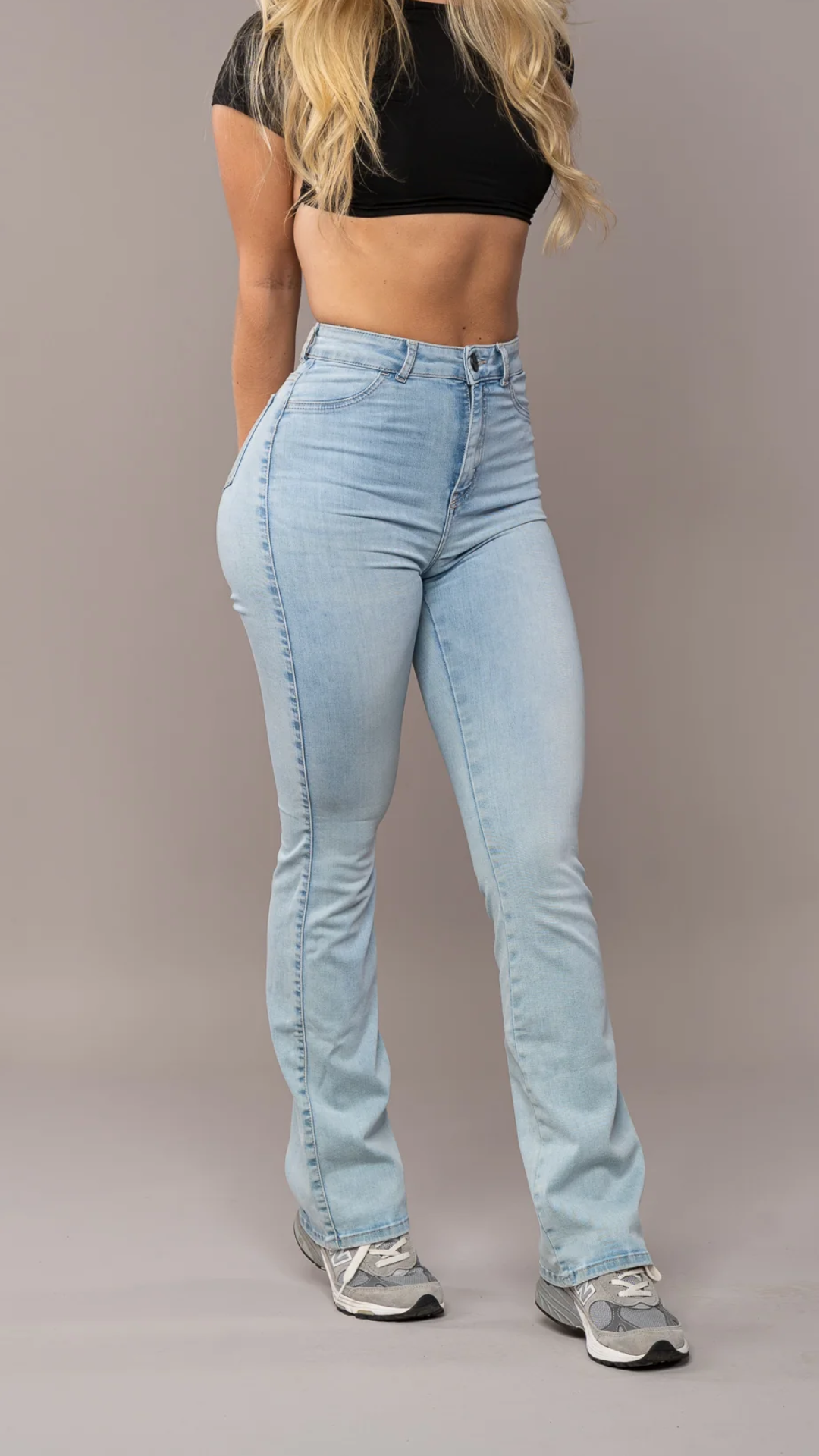Damen Jeans Ausgestellter Beinverlauf