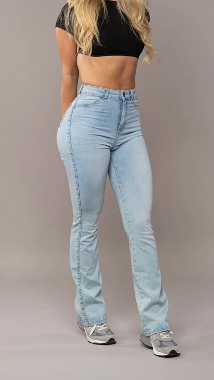 Damen Jeans Ausgestellter Beinverlauf