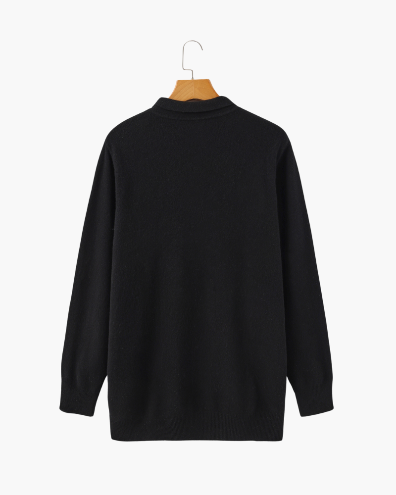 Bennett Herren Kaschmirpullover Polokragen Knopfleiste