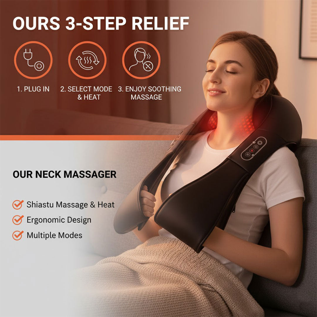 Shiatsu Nacken- und Schultermassager Beheizt