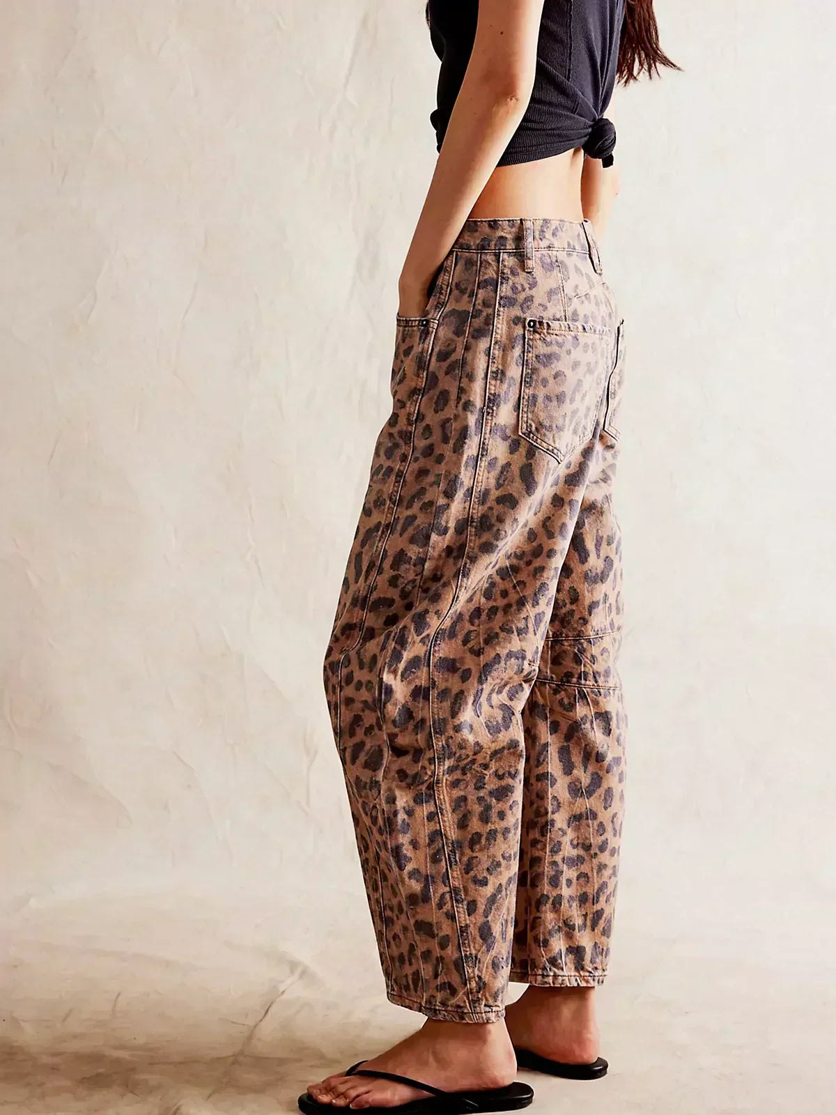 Damen Weite Jeans Bedruckt