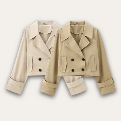 Norvielle Damen Trenchcoat Klassisch Wetterfest Beige