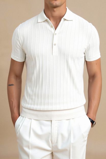 Herren Polo Weiß Minimalistisch Zeitlos