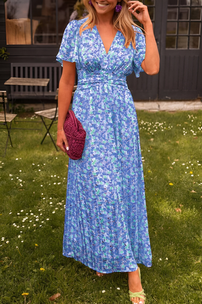 Damen Maxi-Kleid Blumenmuster Sommer Leicht