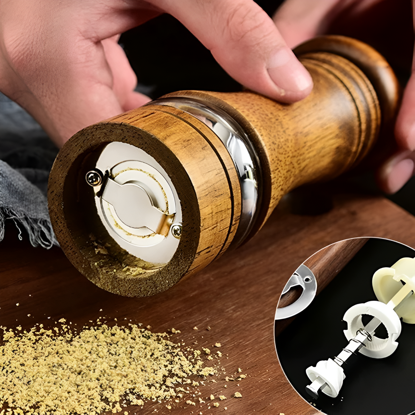 Eichenholz Gewürzmühle Rustikal
