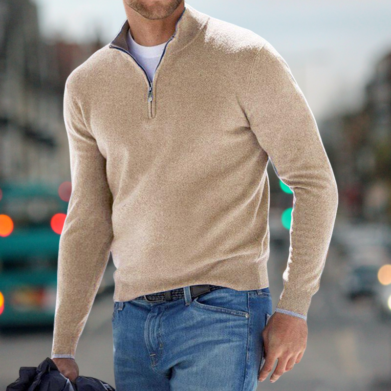 Carlo Herren Pullover Mit Reißverschluss