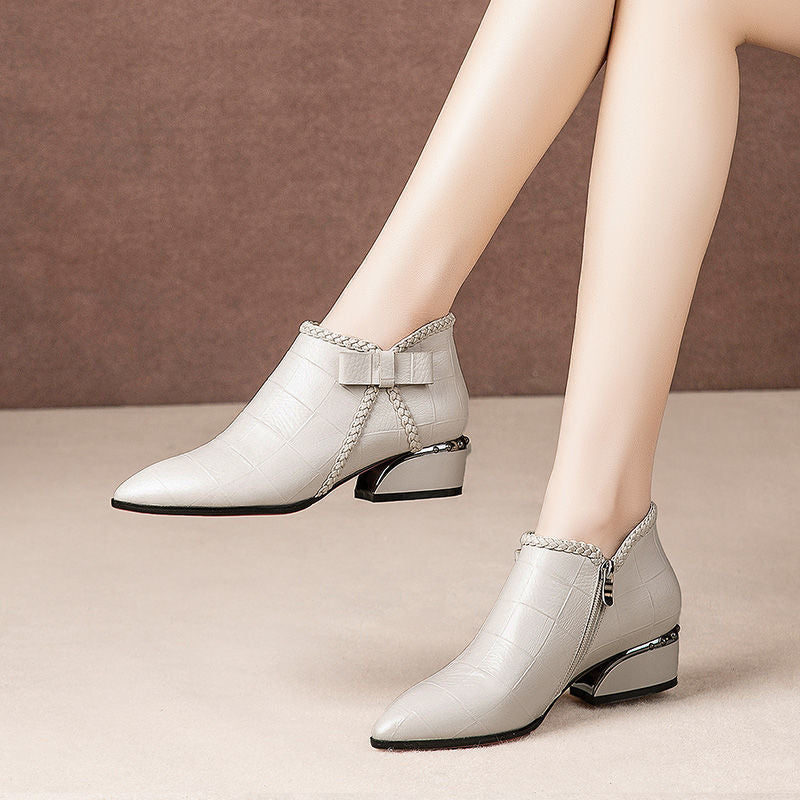 Damen Stiefeletten Klassisch Absatz Schwarz - Norvielle