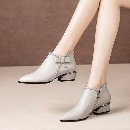 Damen Stiefeletten Klassisch Absatz Schwarz - Norvielle