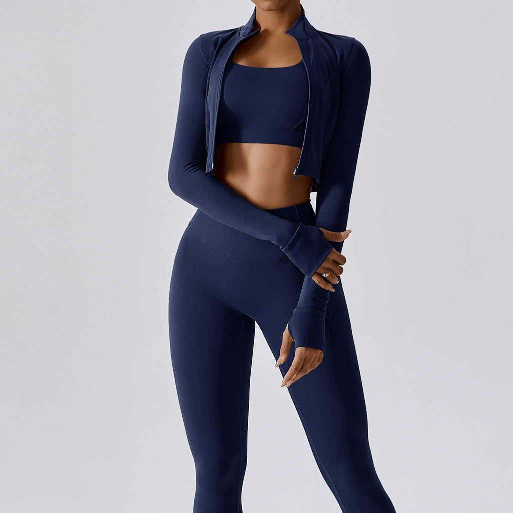 Damen Sportset 3-teilig Baumwolle Elastisch