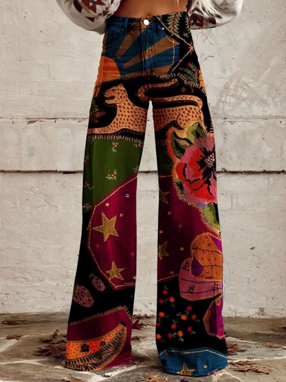 Damen Vintage Boho Hose - Norvielle