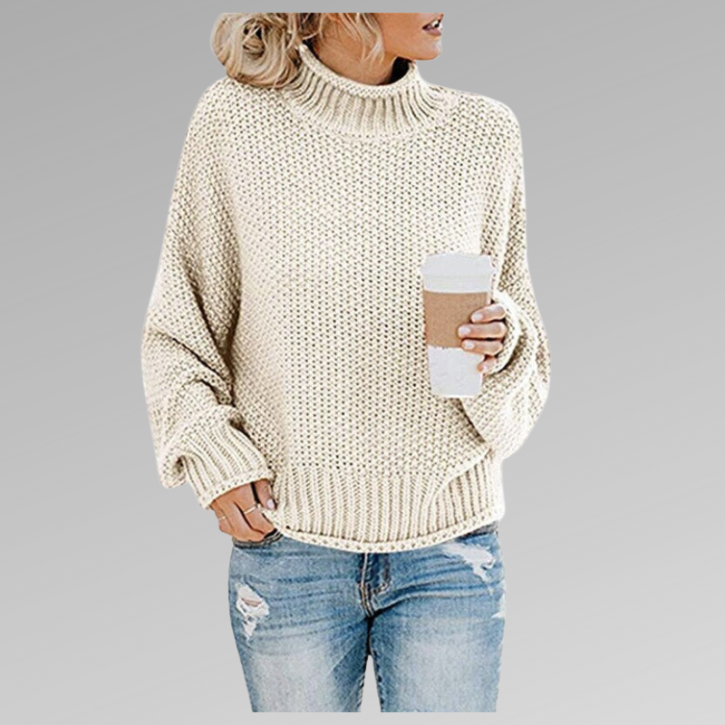 Damen Strickpullover Locker Gesamtstrick Winter