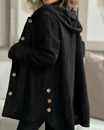 Damen Cordjacke mit Kapuze