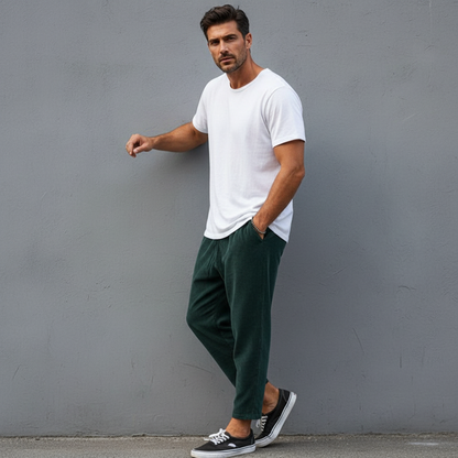 Herren Hose Knöchellang Mit Gummibund