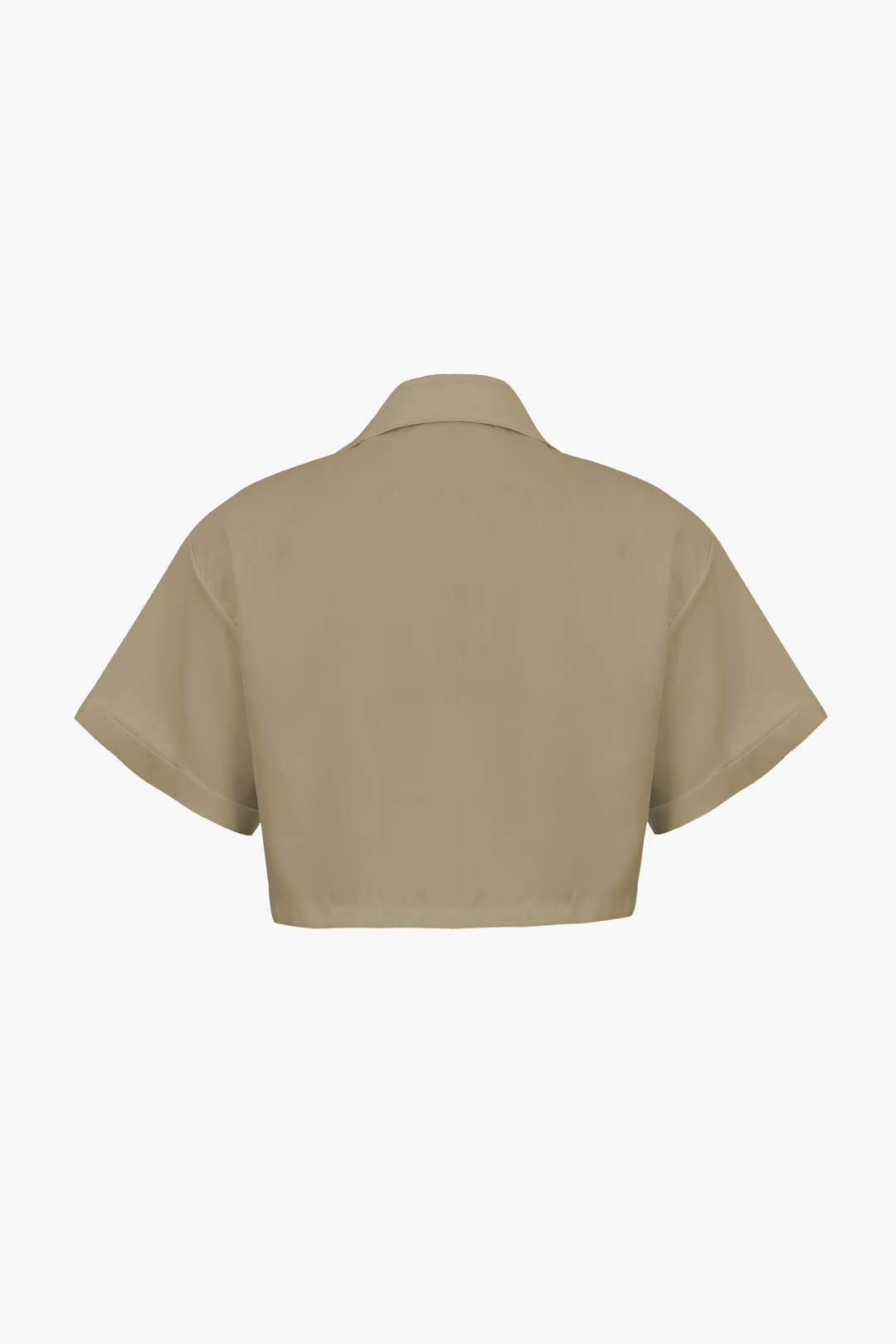 Damen Kurzarm Crop mit Kragen