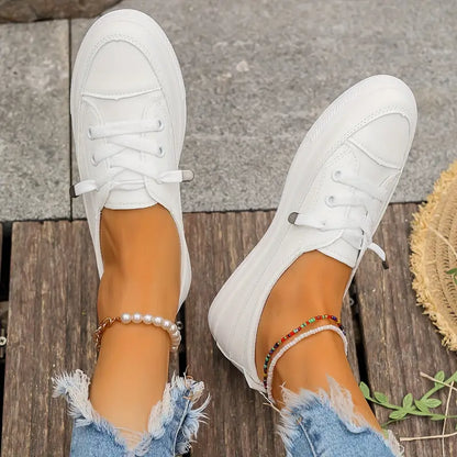 Norvielle Damen Flache Schuhe Rutschfeste Sohle Runde Spitze