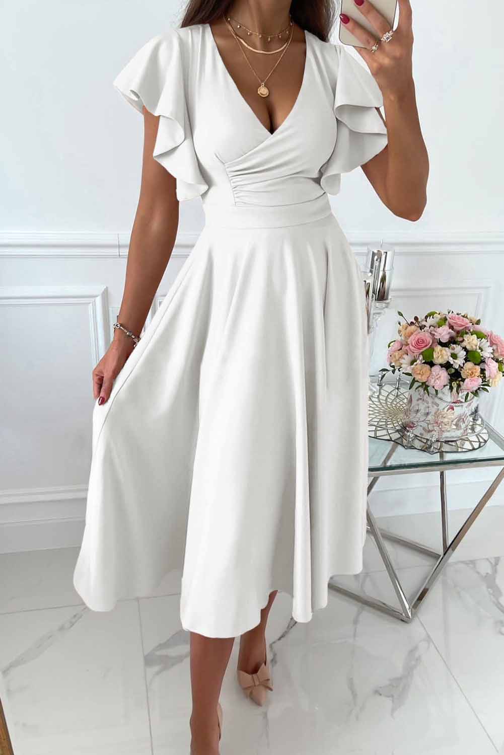 Norvielle Damen Freizeitkleid Elegantes Design