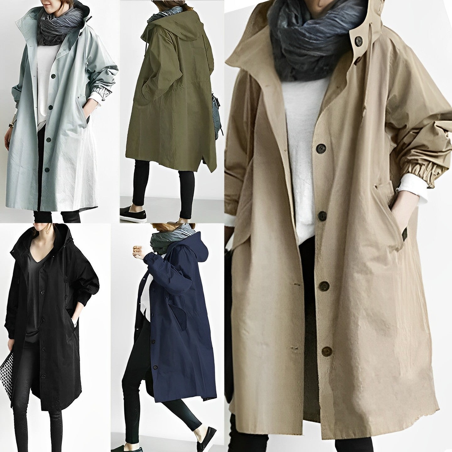DuraCoat Herren Windjacke Kapuze Wasserdicht Schwarz - Norvielle