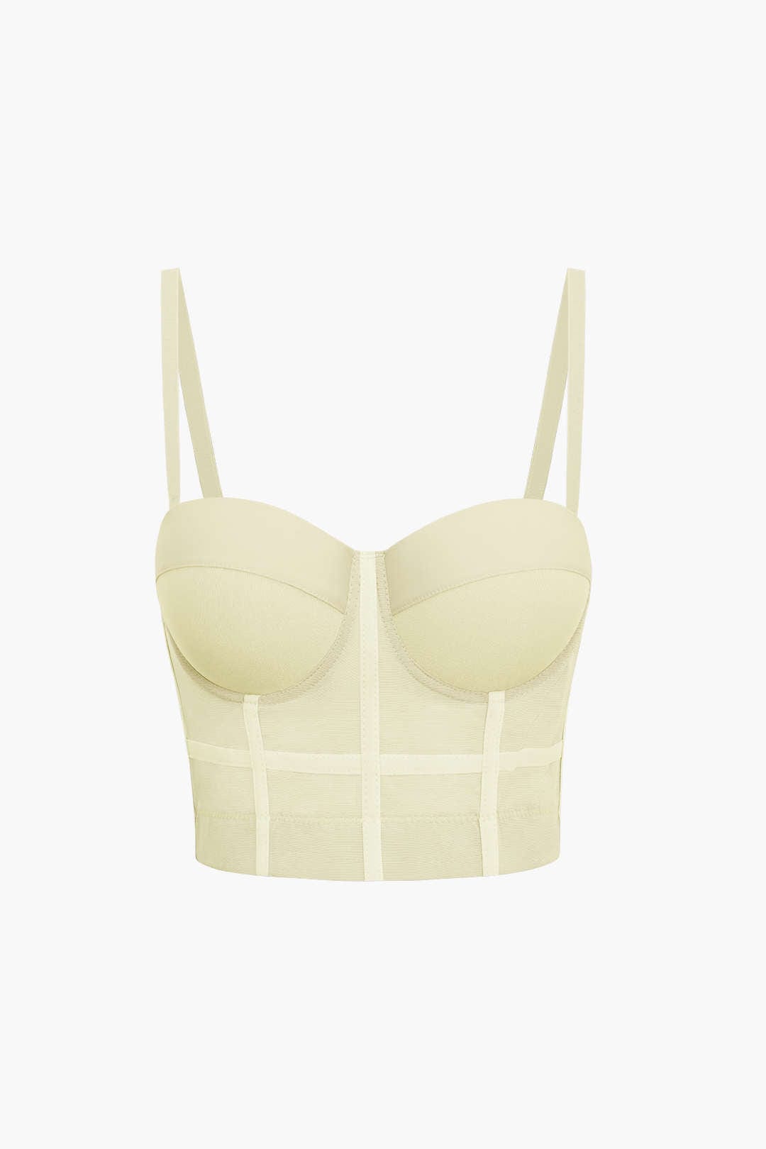 Damen Bustier- Figurbetonter Bügel-BH transparentes Mesh