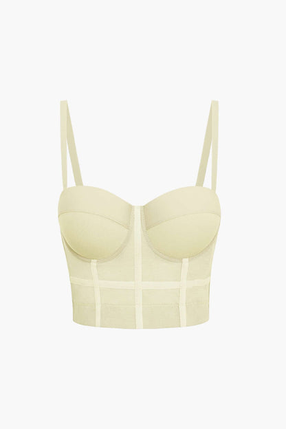 Damen Bustier- Figurbetonter Bügel-BH transparentes Mesh