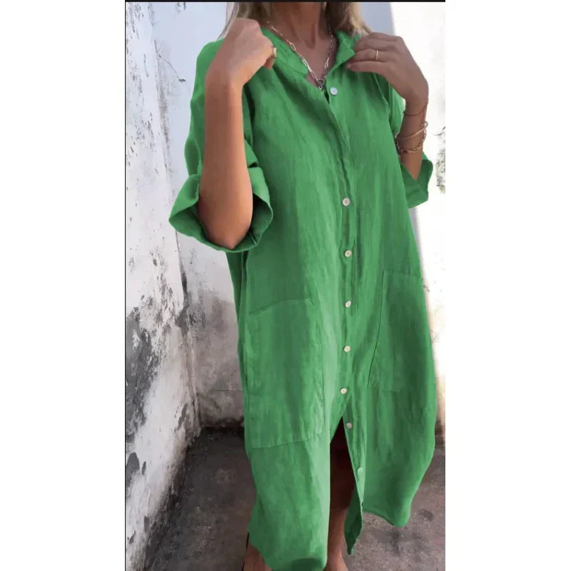 Lässiges Damen Langhemdkleid