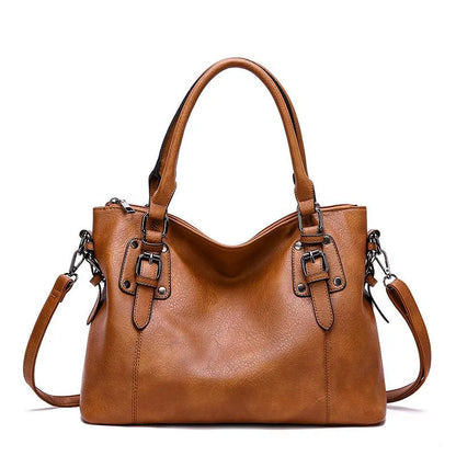 Elegante Damen Umhängetasche Leder Braun - Norvielle