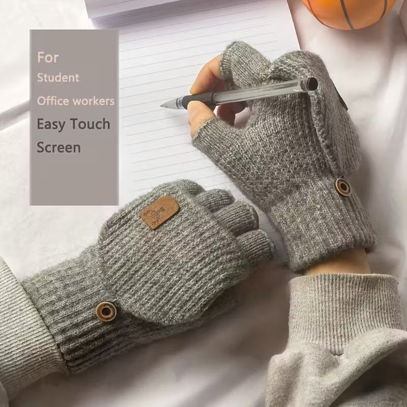 Herren Winter Handschuhe Fingerlos Warm Bequem