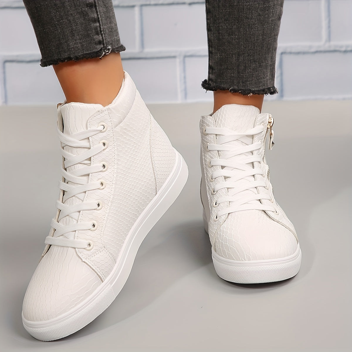 Norvielle Damen Sneakers Lässig Reißverschluss