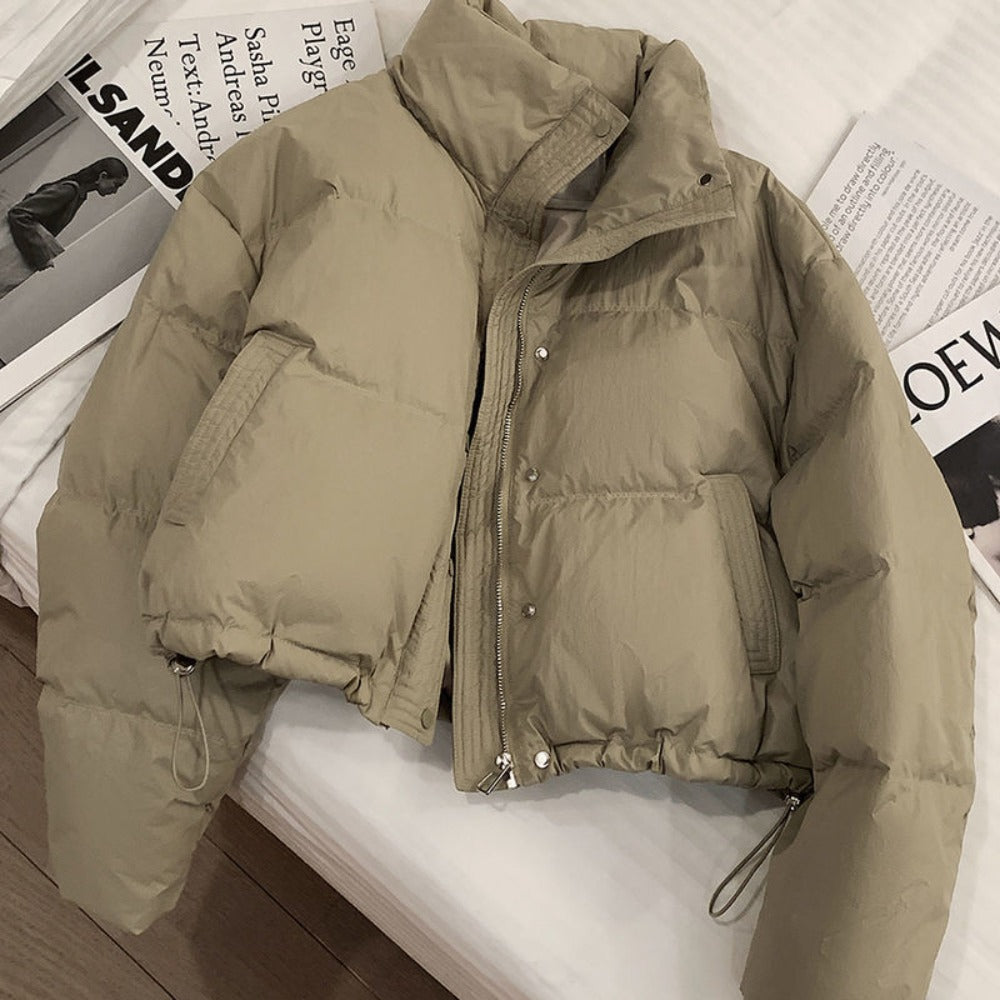 Damen Steppjacke Stehkragen Schwarz - Norvielle