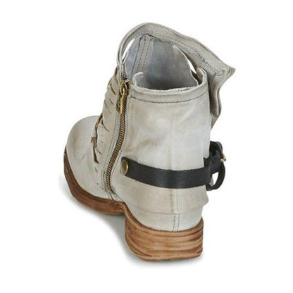 Damen Lässige Stiefeletten Mit Seitlicher Schnalle