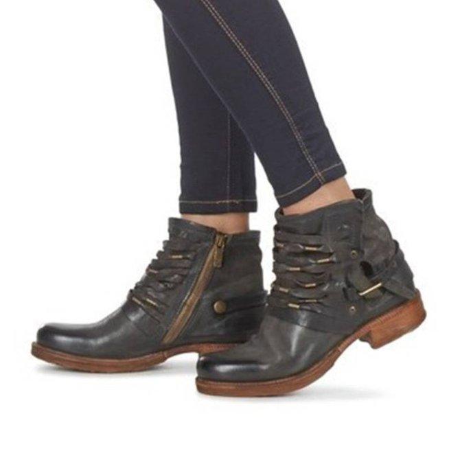 Damen Lässige Stiefeletten Mit Seitlicher Schnalle