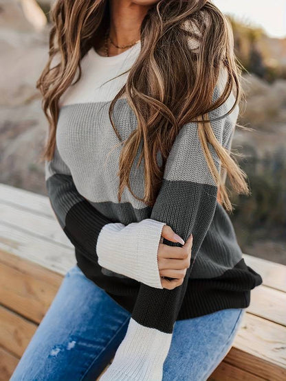 Norvielle Damen Strickpullover Gestreift