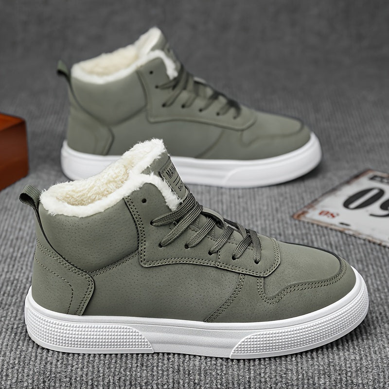 Herren High-Cut Winterschuhe Schnürung Warmfutter Schwarz - Norvielle