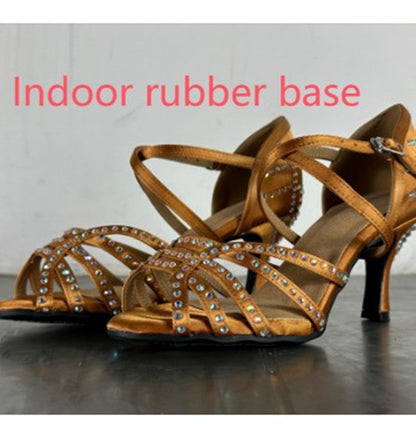 Damen High Heels Tanzschuhe Latintanz Schuhe mit Diamantoptik