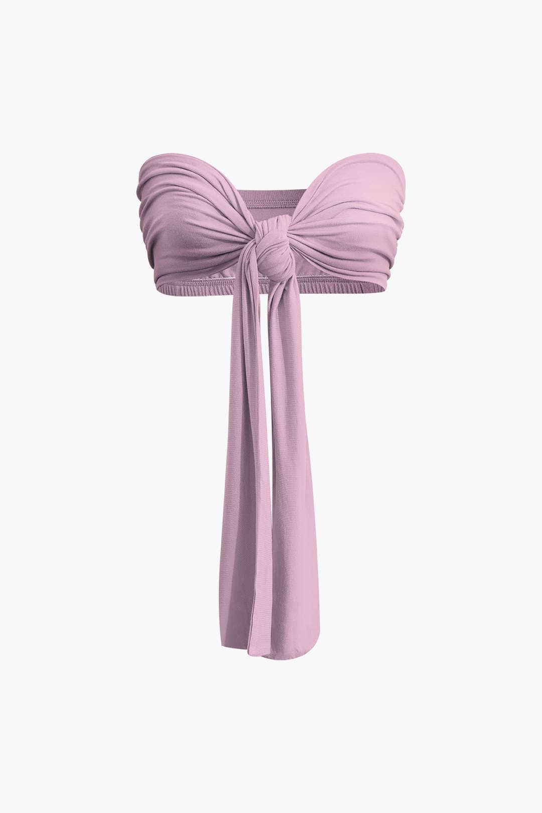 Damen Zweiteiler-Set mit Schleifen-Bandeau und Weitbein-Hose