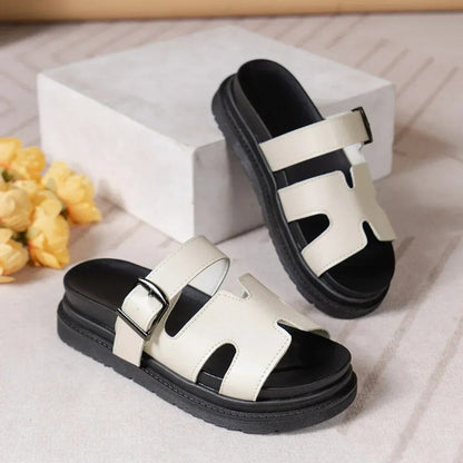 Elegante Milano Damen Slipper Italienischer Stil Leder