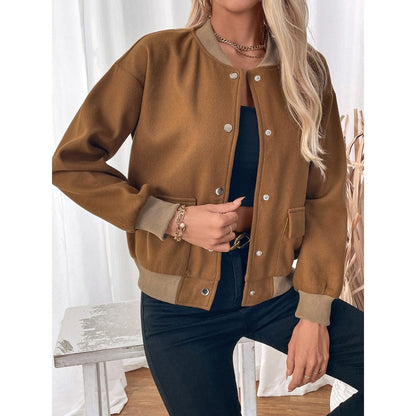 Damen Bomberjacke Druckknöpfe Santina
