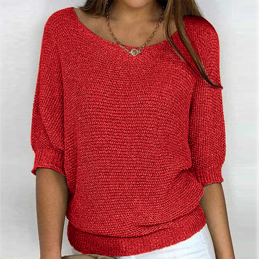Damen Pullover Langarm Klassisch Casual