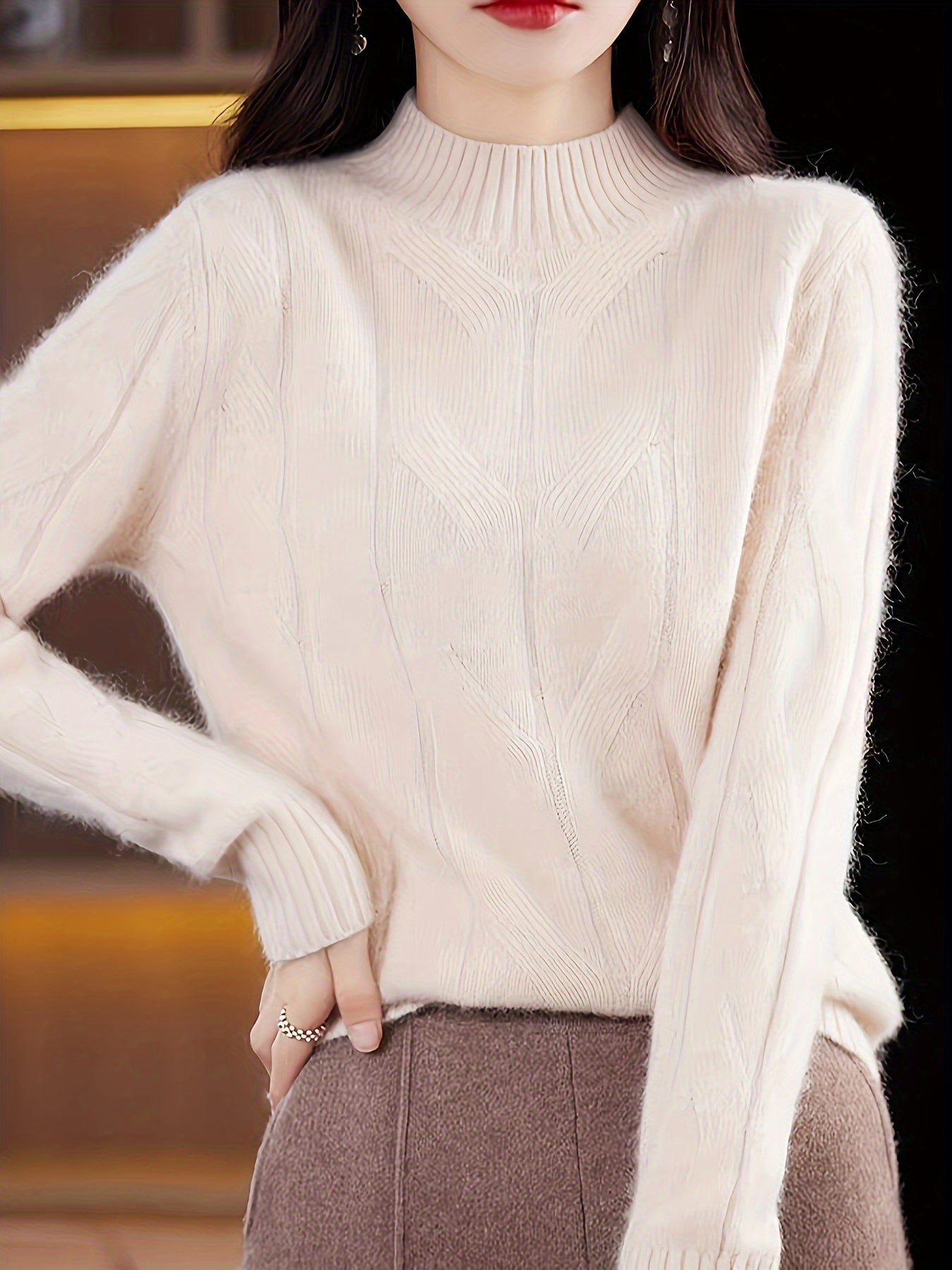Karmen Damen Retro Strickpullover