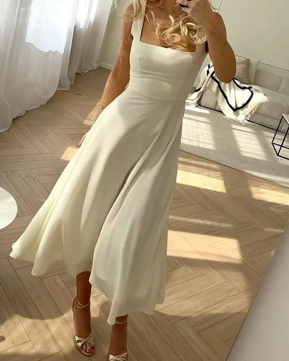 Damen Midikleid Spaghettiträger