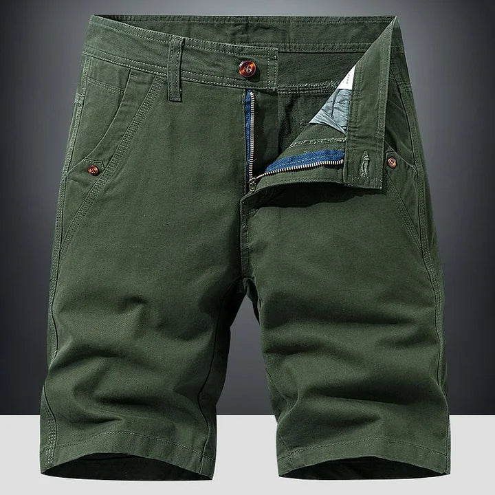 Herren Chino Shorts Klassisch Mit Reißverschluss Beige