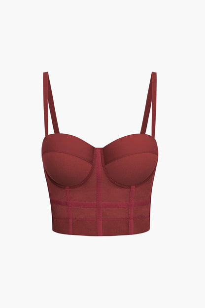 Damen Bustier- Figurbetonter Bügel-BH transparentes Mesh