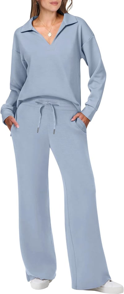 Damen Jogginganzug Set Pullover und Hose