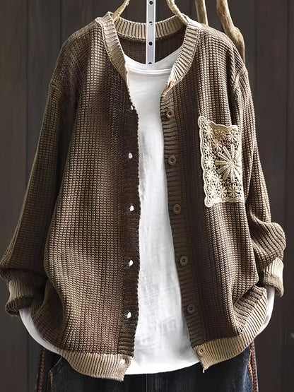 Marcelline Stricktaschenmantel Damen Wollmantel Beige - Norvielle