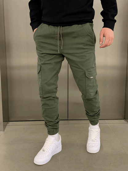 Herren Cargohose Jogger Stil Mit Bündchen