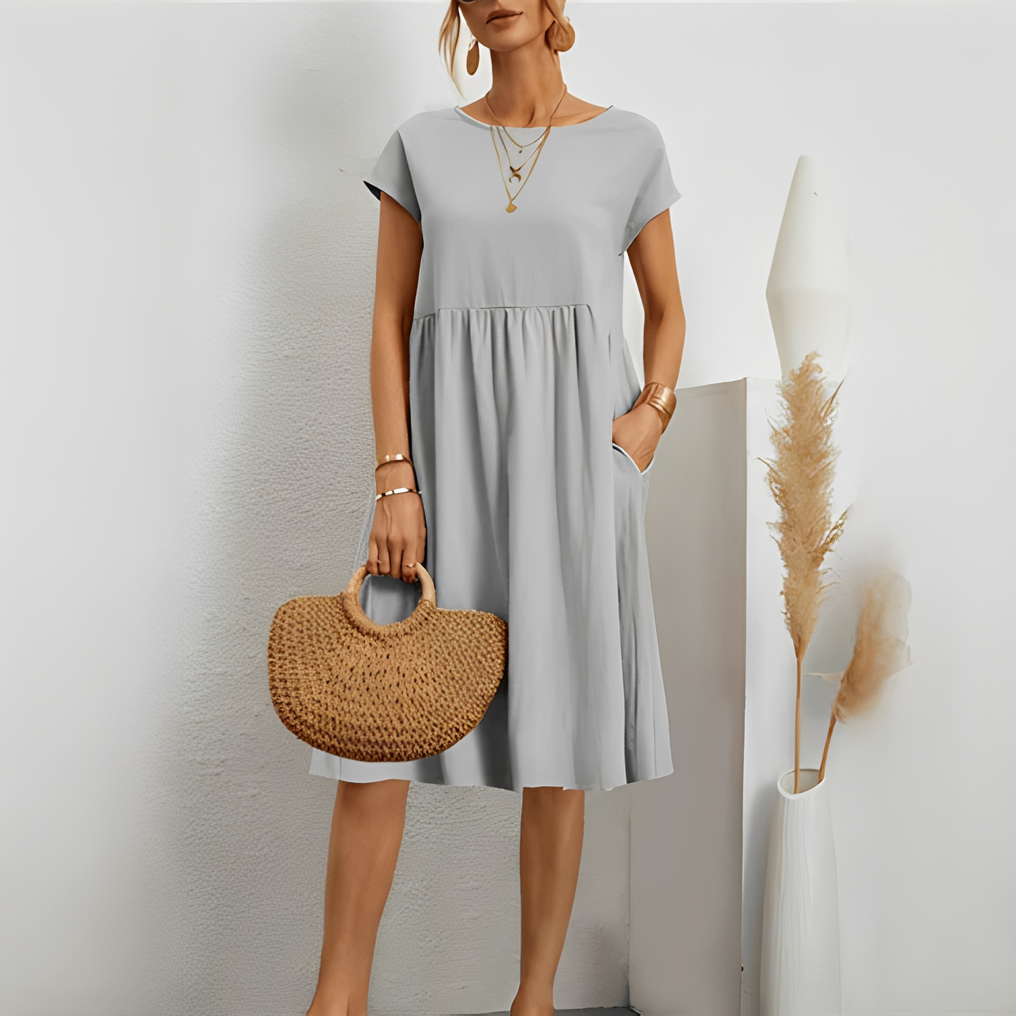 Damen Sommerkleid Lorna Leichtes Baumwollkleid Pastellfarben