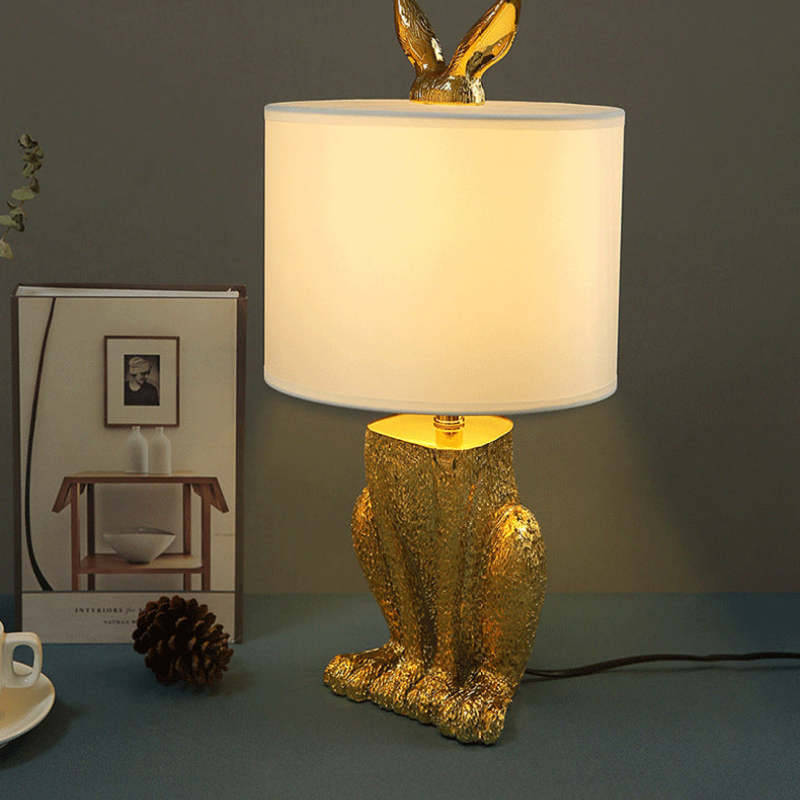 Kaninchen Tischlampe Gold Designer Leuchte