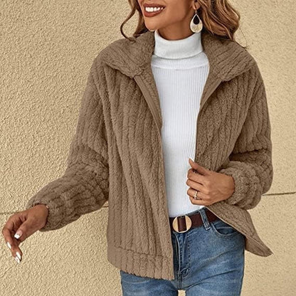 Damen Plüschpullover Weich Winter