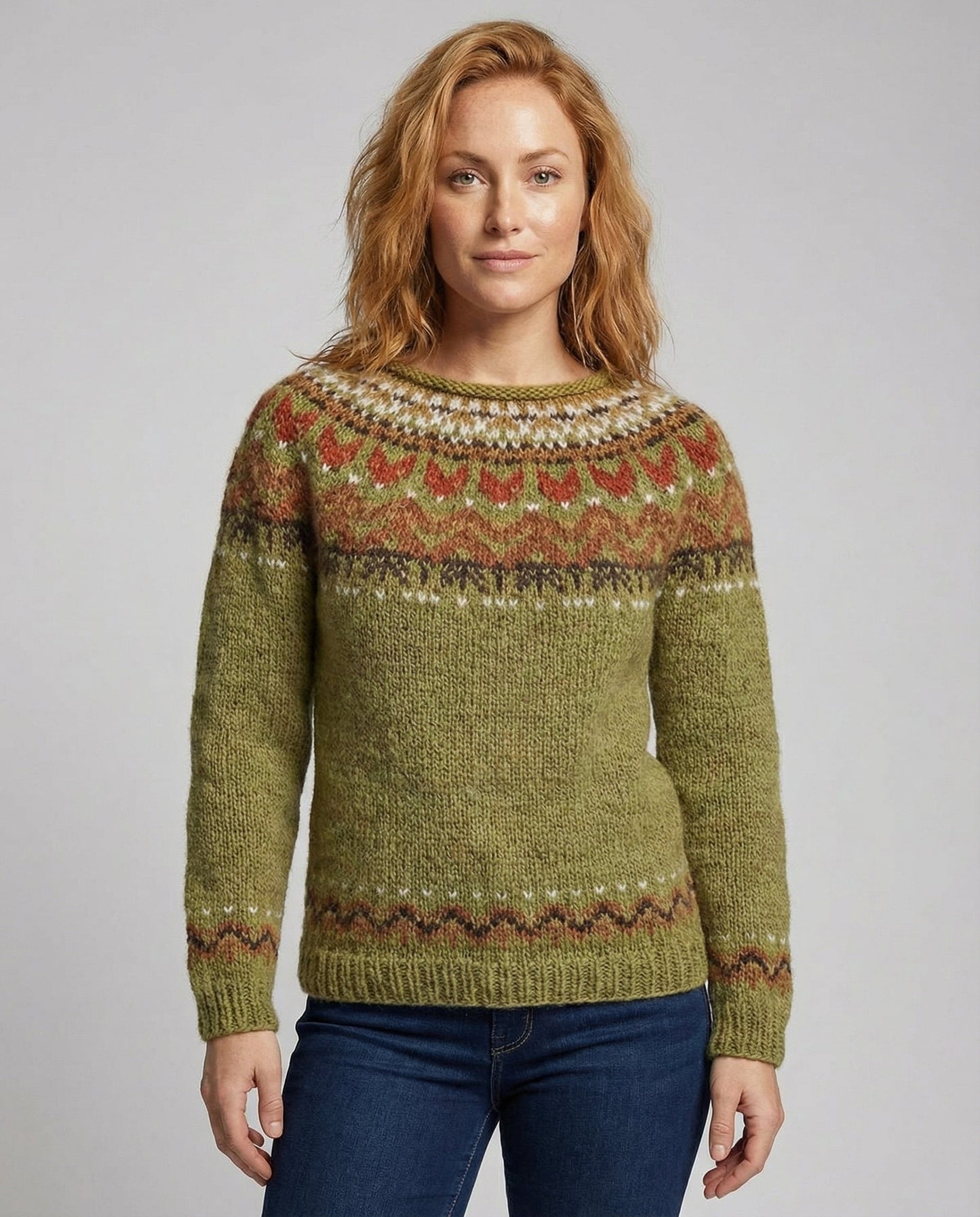 Damen Winterpullover Kuschelfleece Weich Beige - Norvielle