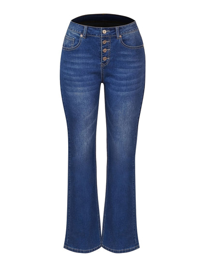 Norvielle Damen Denimhosen Mit Schrittknopf Röcke Effekt